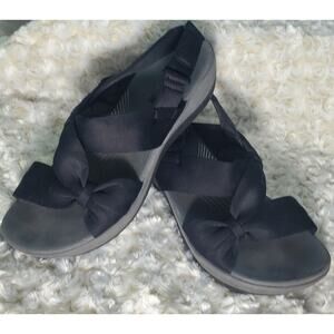 Clarks Cloudsteppers Womens Black Aria Strappy Sandals Size 7.5 Beachy Goth